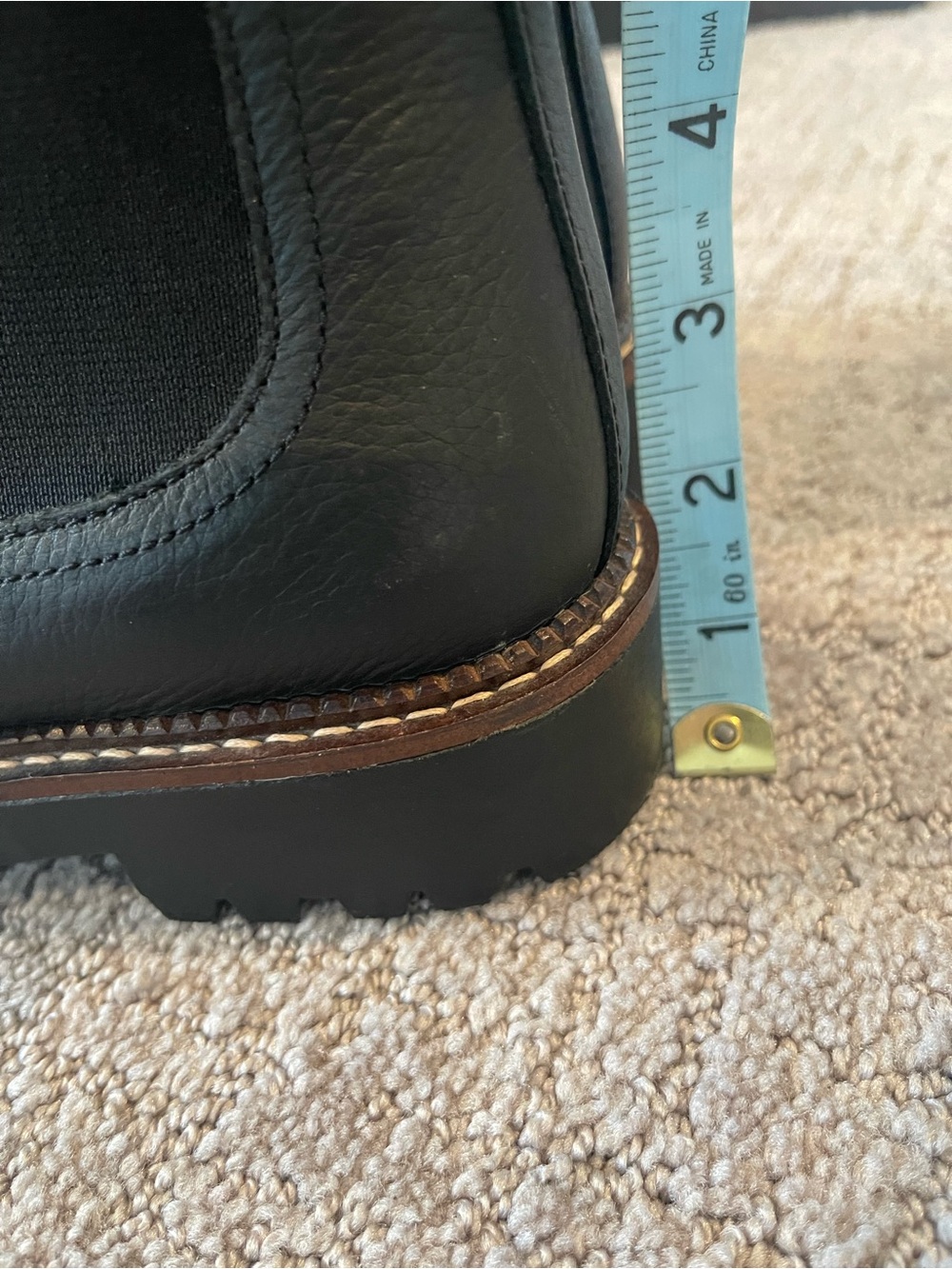 Caslon Miller Black Water Resistant Chelsea Boot, Pebbled Leather, Lug Sole, 8M - Picture 15 of 16